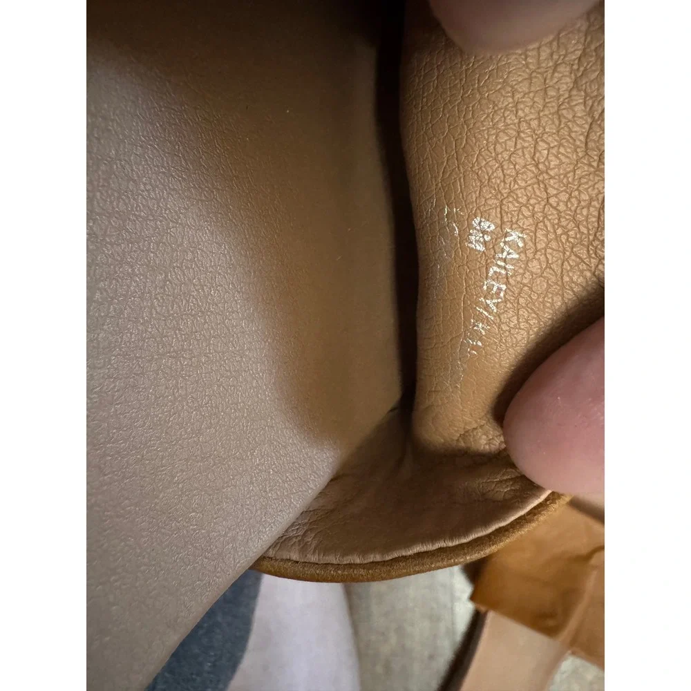Steve Madden Women's 8M Tan Brown Leather Square Toe Slide Sandals
